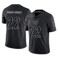 Yuxns W.Commanders #22 Jacory Croskey-Merritt Player Black Limited Reflective Home Game Stitched Jerseys