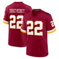 Yuxns W.Commanders #22 Jacory Croskey-Merritt Player Burgundy Game Home Stitched Jerseys