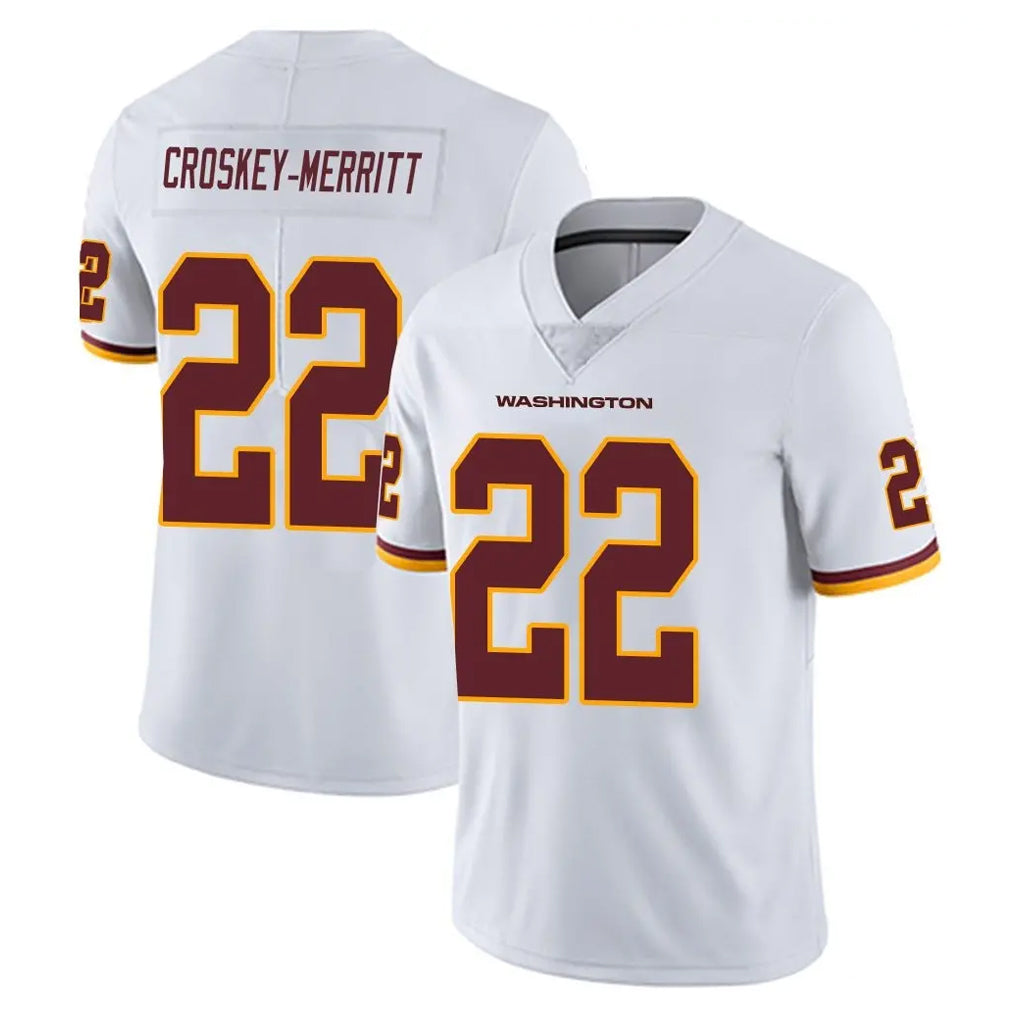 Yuxns W.Commanders #22 Jacory Croskey-Merritt Player White Tundra Fashion Home Game Stitched Jerseys