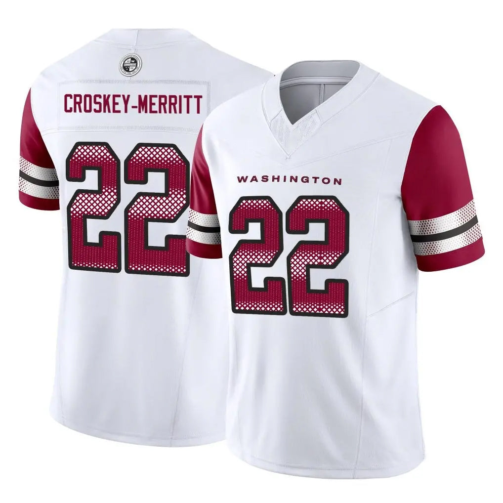 Yuxns W.Commanders #22 Jacory Croskey-Merritt Player White Vapor F.U.S.E. Limited Stitched Jerseys