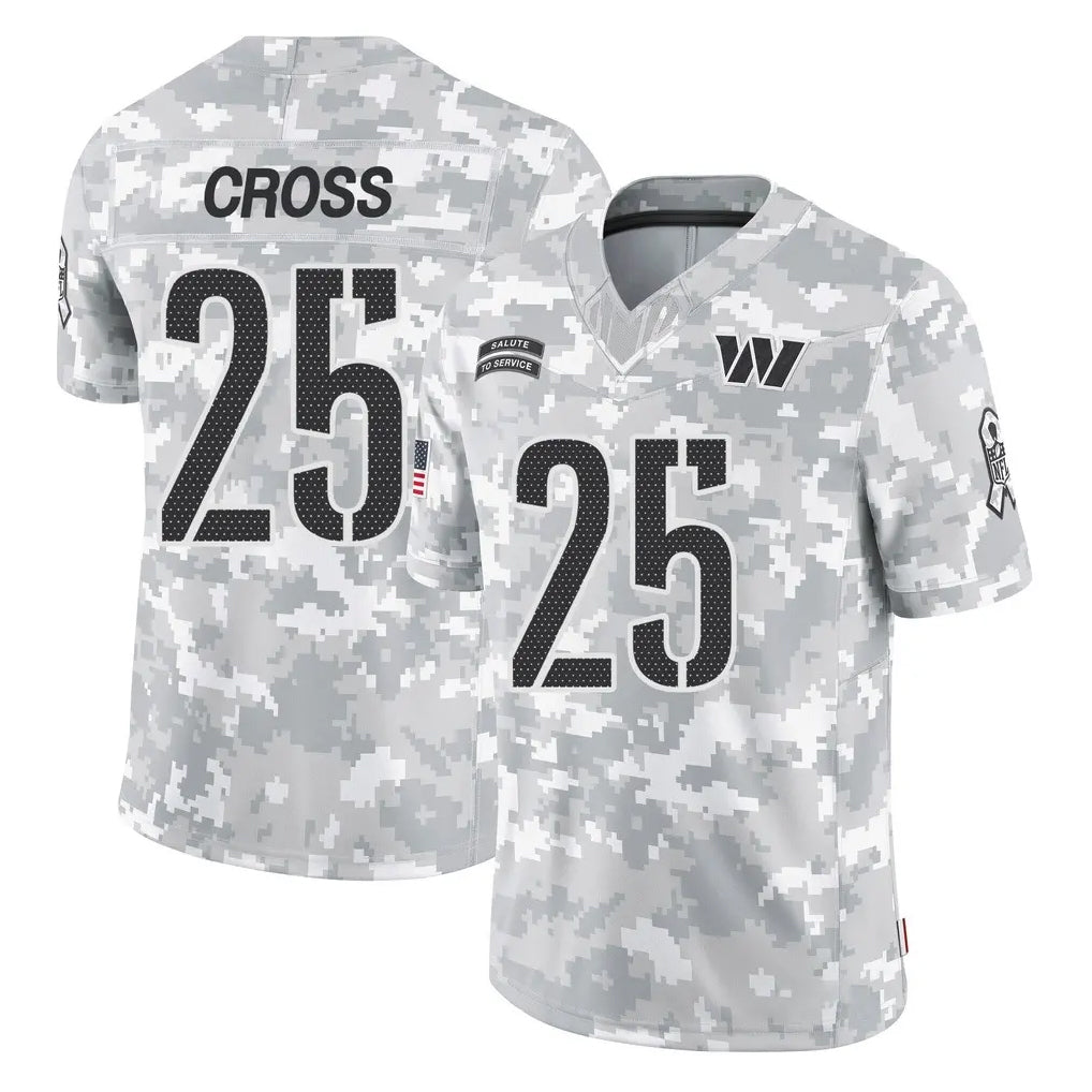 Yuxns W.Commanders #25 Nick Cross Player Arctic Camo Limited Salute To Service Home Game Stitched Jerseys