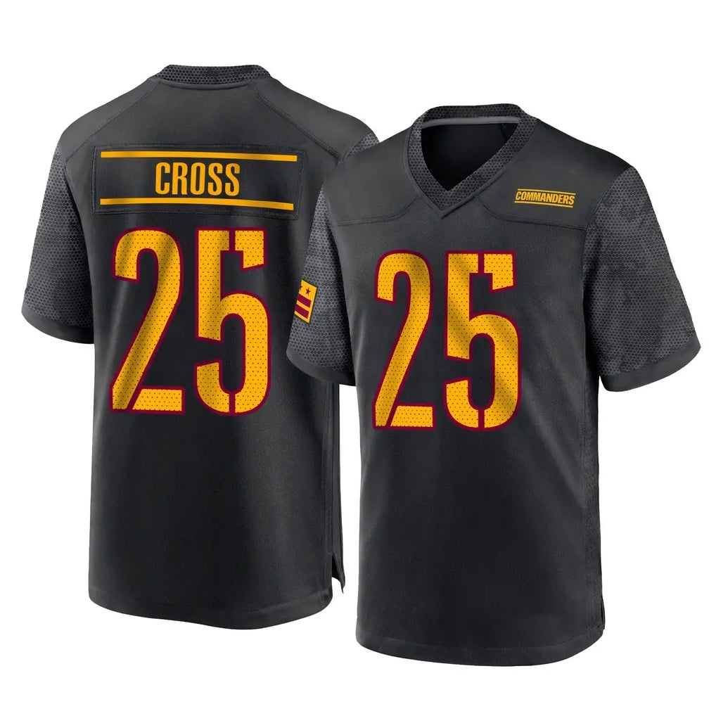 Yuxns W.Commanders #25 Nick Cross Player Black Home Game Stitched Jerseys
