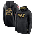 Yuxns W.Commanders #25 Nick Cross Player Black Salute to Service Performance Pullover Hoodies Home Game Stitched Jerseys