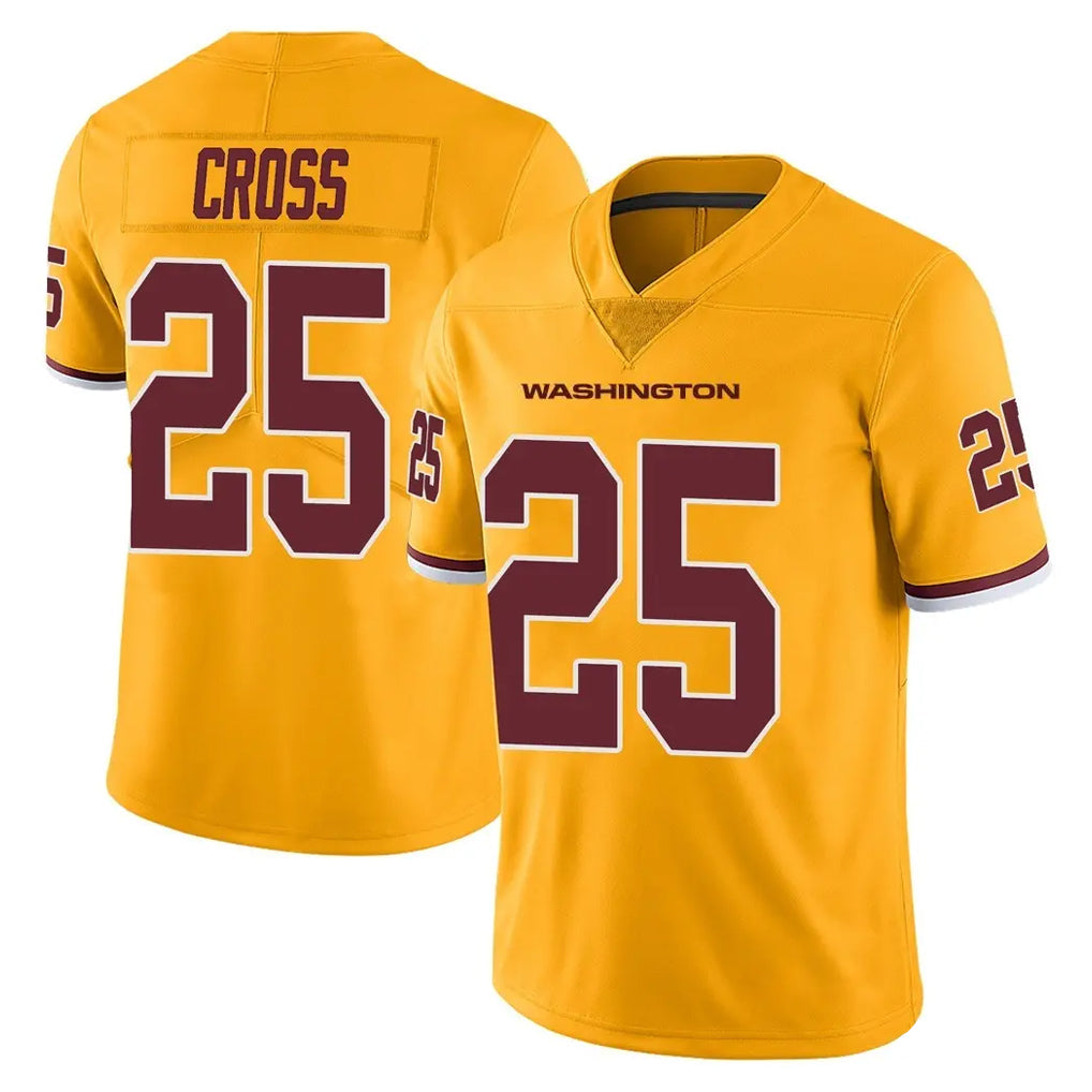 Yuxns W.Commanders #25 Nick Cross Player Gold Limited Color Rush Home Game Stitched Jerseys