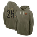 Yuxns W.Commanders #25 Nick Cross Player Olive Salute to Service Pullover Hoodies Limited Home Stitched Jerseys