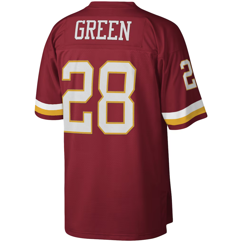 Yuxns W.Commanders Team #28 Darrell Green Mitchell & Ness Burgundy Legacy Replica Stitched Jerseys