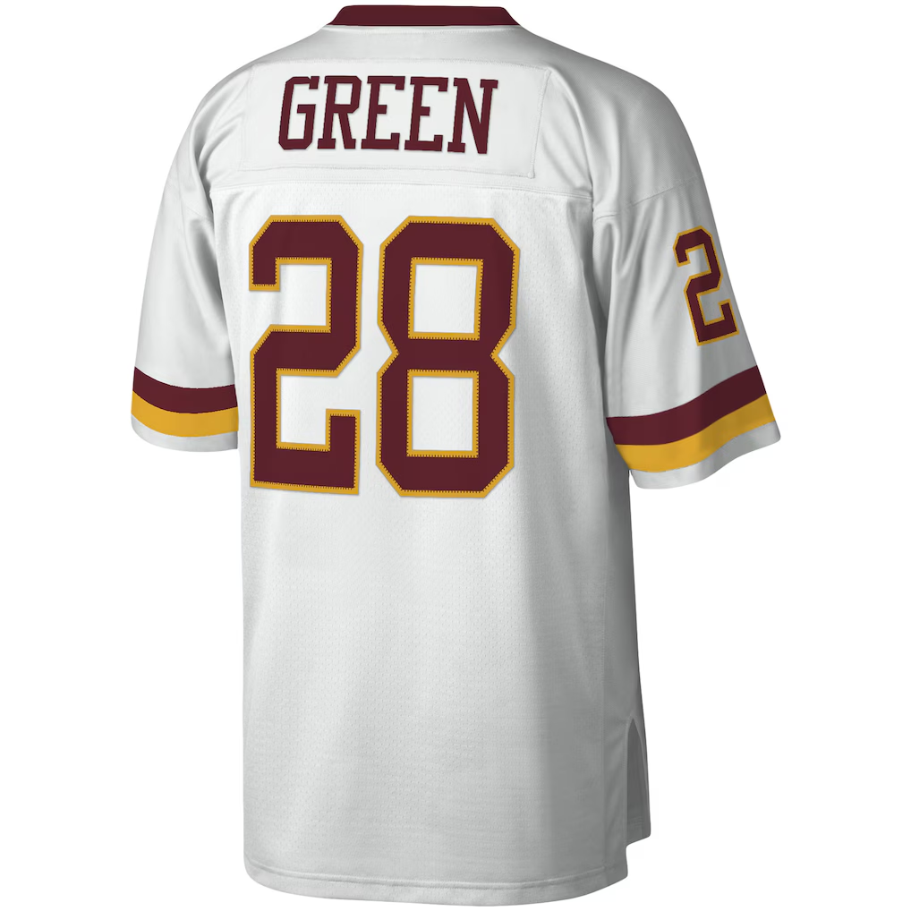 Yuxns W.Commanders Team #28 Darrell Green Mitchell & Ness White Legacy Replica Stitched Jerseys