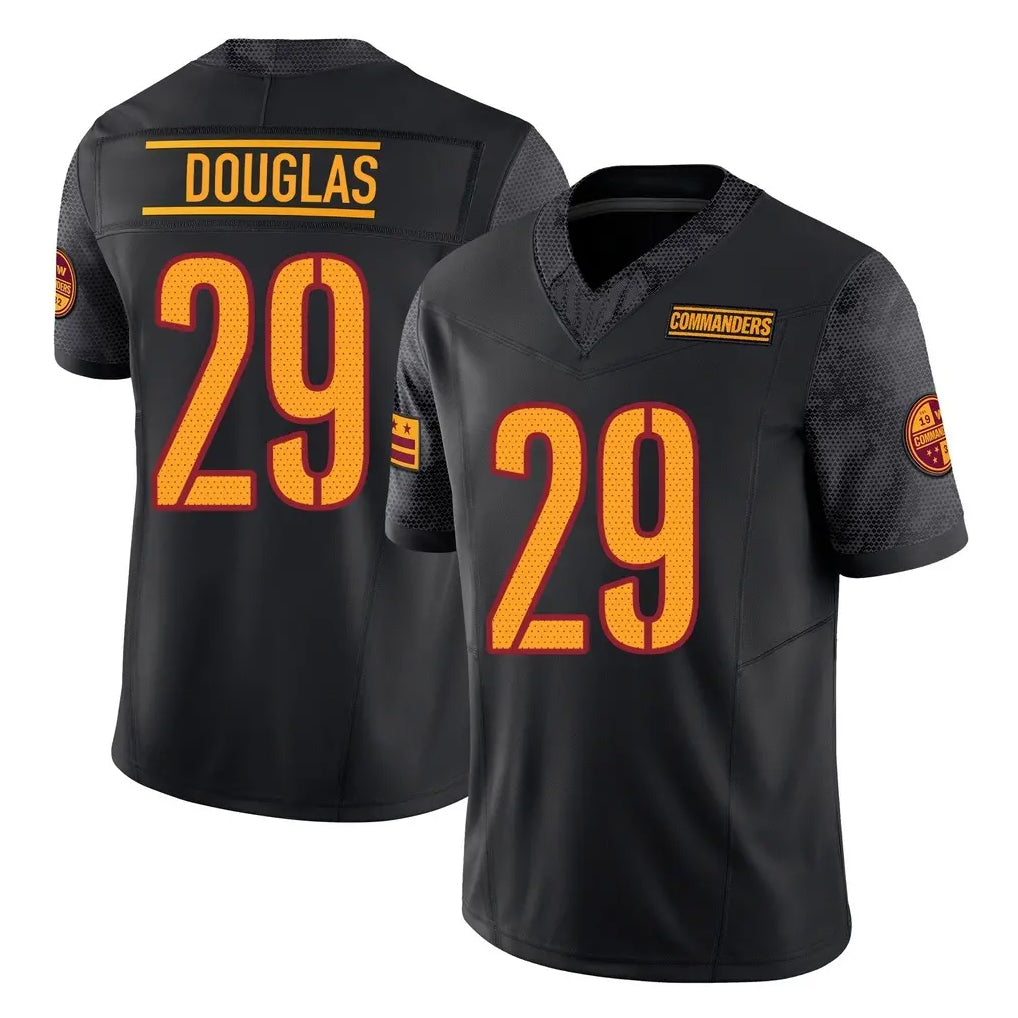 Yuxns W.Commanders #29 Rasul Douglas Player Black Limited Vapor F.U.S.E. Home Game Stitched Jerseys