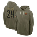 Yuxns W.Commanders #29 Rasul Douglas Player Olive Salute to Service Pullover Hoodies Limited Home Stitched Jerseys