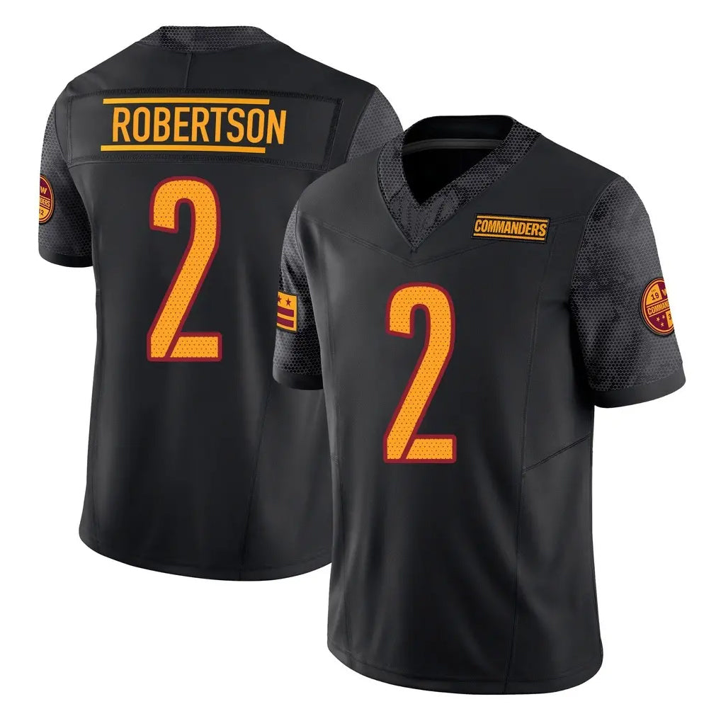 Yuxns W.Commanders #2 Amik Robertson Player Black Limited Vapor F.U.S.E. Home Game Stitched Jerseys