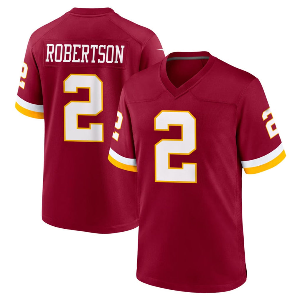 Yuxns W.Commanders #2 Amik Robertson Player Burgundy Game Home Stitched Jerseys