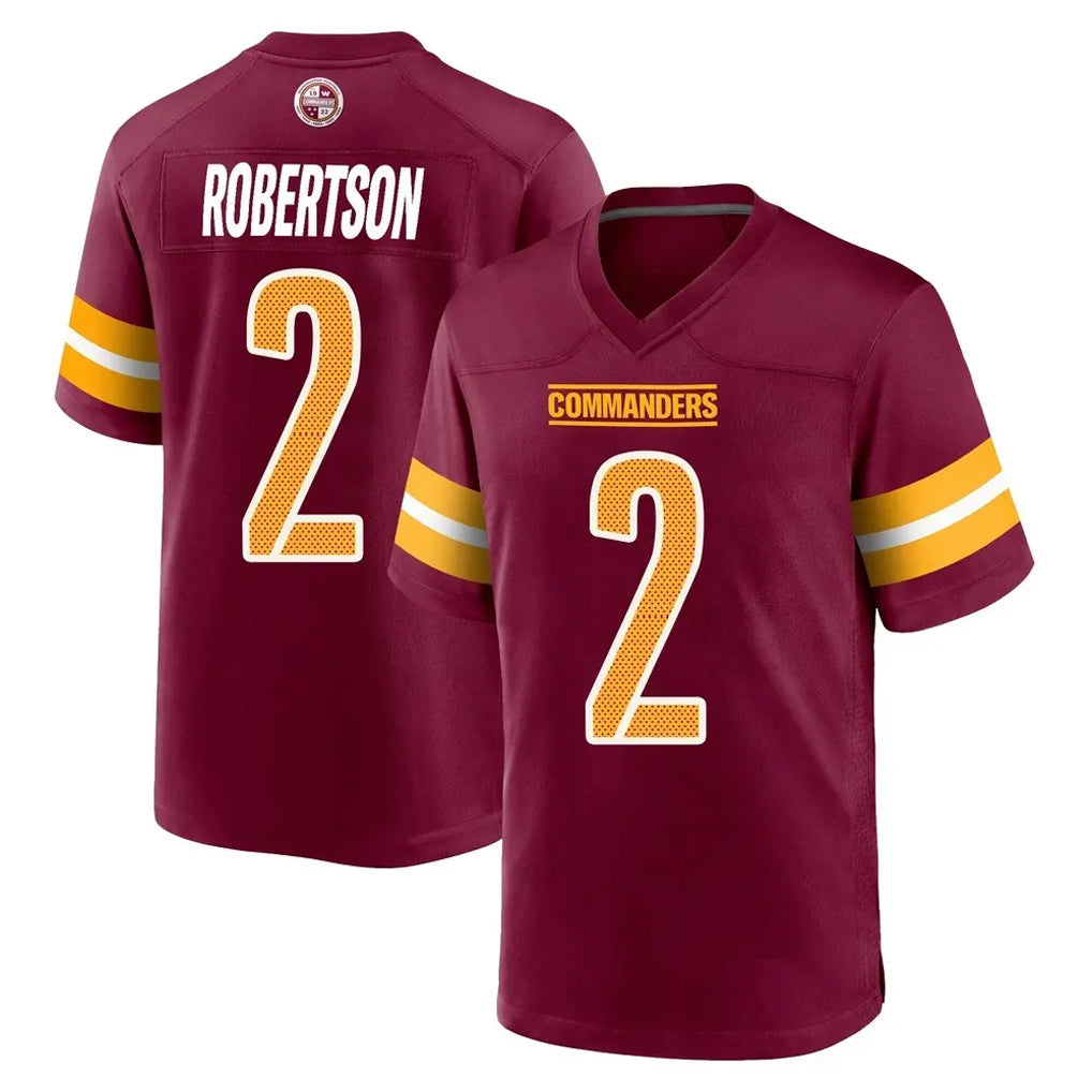 Yuxns W.Commanders #2 Amik Robertson Player Burgundy Home Game Stitched Jerseys