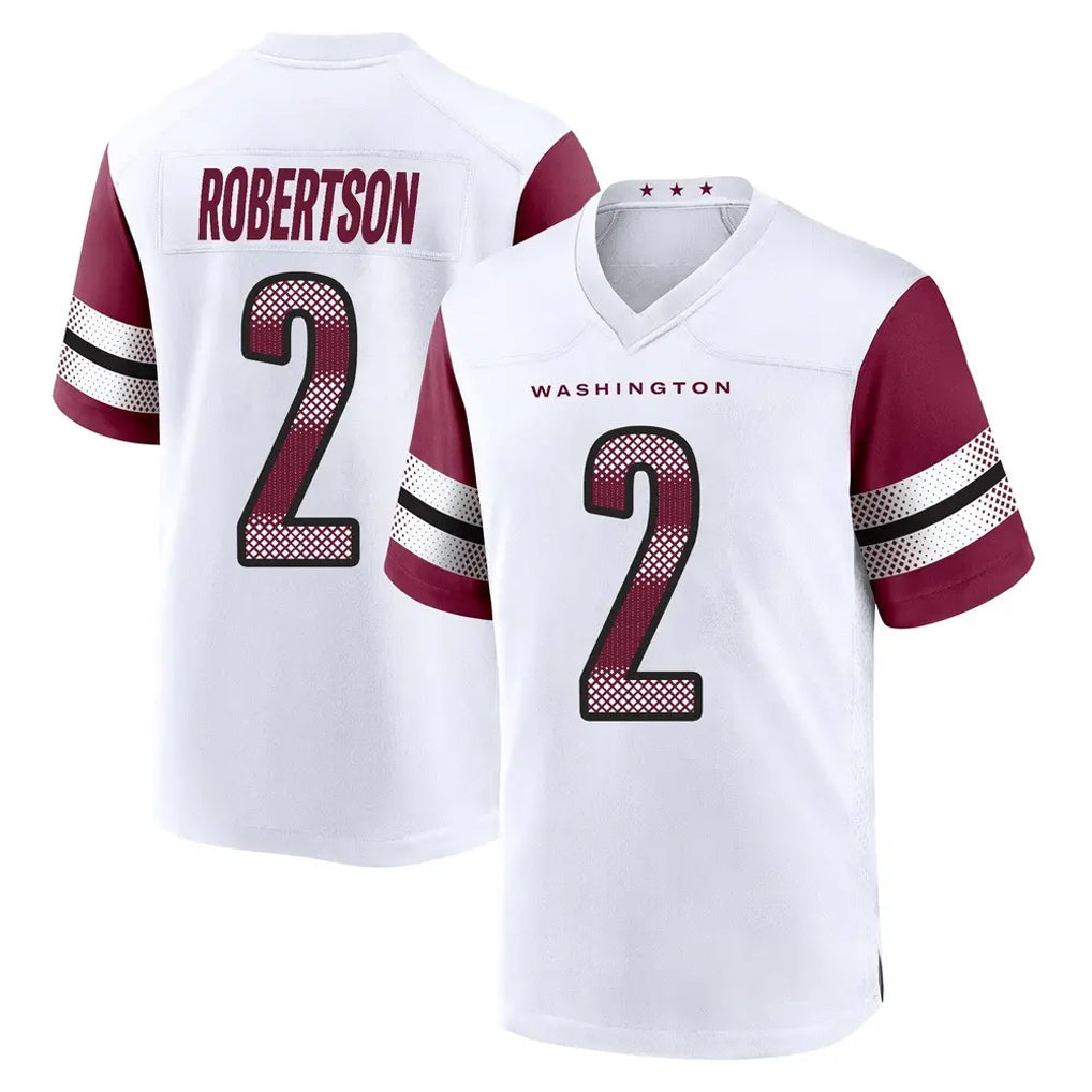 Yuxns W.Commanders #2 Amik Robertson Player White Game Home Stitched Jerseys