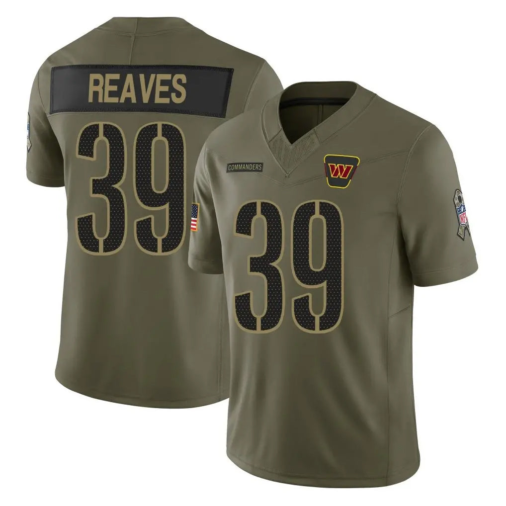 Yuxns W.Commanders #39 Jeremy Reaves Player Olive 2025 Salute To Service Limited Home Game Stitched Jerseys