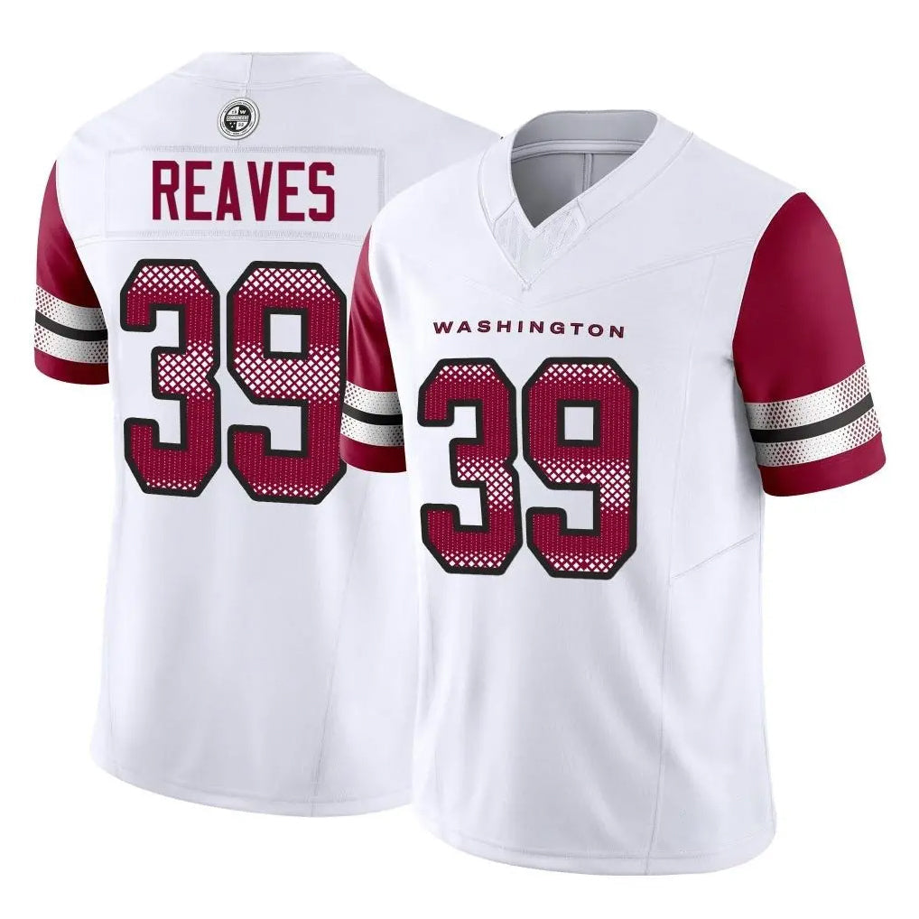 Yuxns W.Commanders #39 Jeremy Reaves Player White Vapor F.U.S.E. Limited Home Game Stitched Jerseys