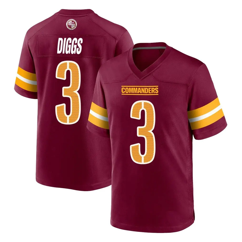 Yuxns W.Commanders #3 Stefon Diggs Player Burgundy Home Game Stitched Jerseys