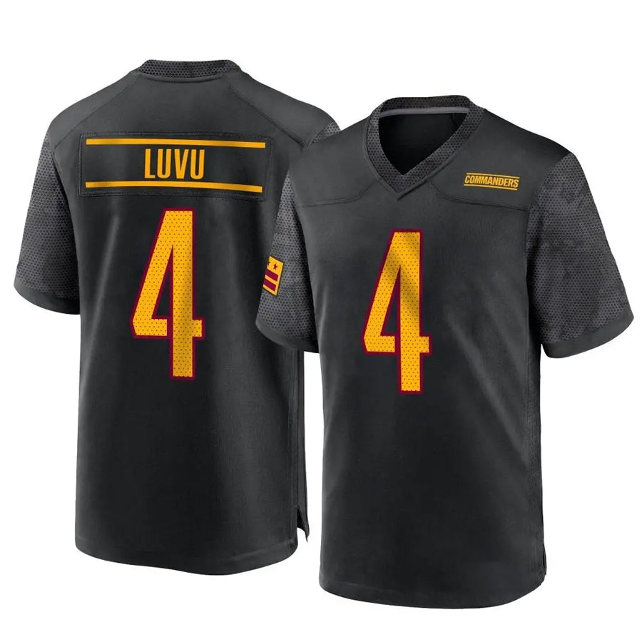 Yuxns W.Commanders #4 Frankie Luvu Player Black Home Game Stitched Jerseys