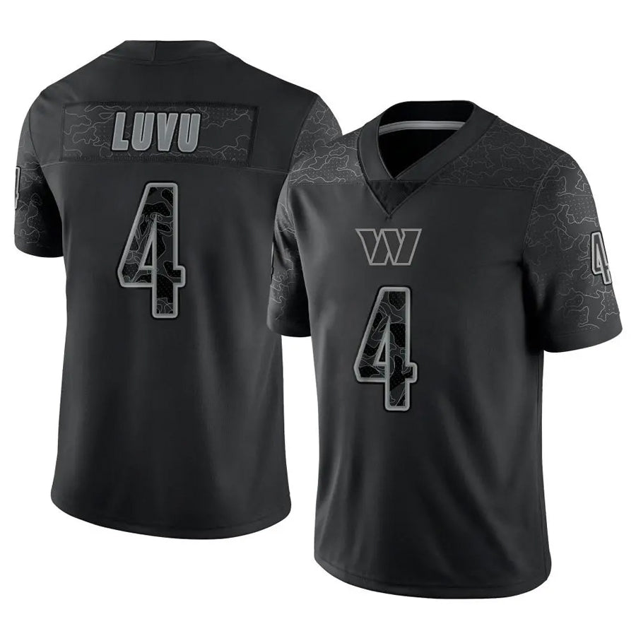 Yuxns W.Commanders #4 Frankie Luvu Player Black RFLCTV Limited Stitched Jerseys