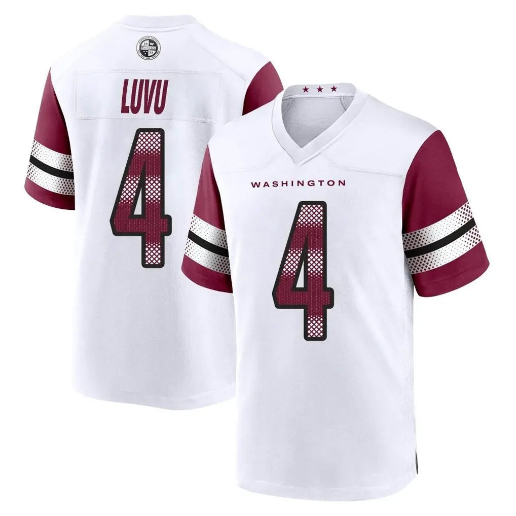 Yuxns W.Commanders #4 Frankie Luvu Player White Game Home Stitched Jerseys