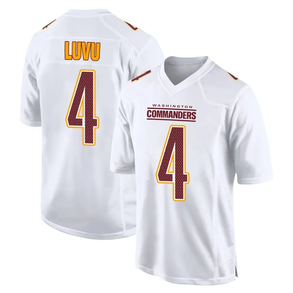 Yuxns W.Commanders #4 Frankie Luvu Player White Tundra Fashion Home Game Stitched Jerseys