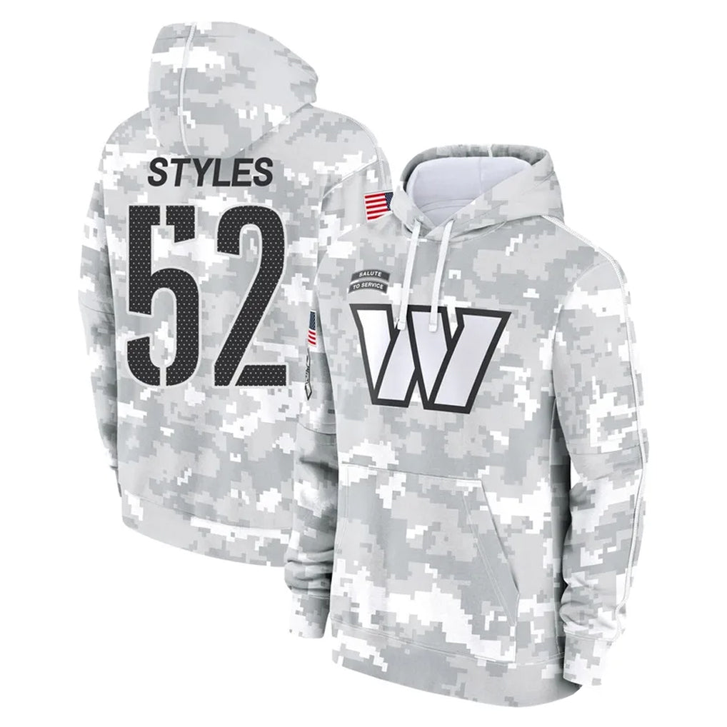 Yuxns W.Commanders #52 Sonny Styles Player Arctic Camo Limited Salute to Service Pullover Hoodies Game Stitched Jerseys