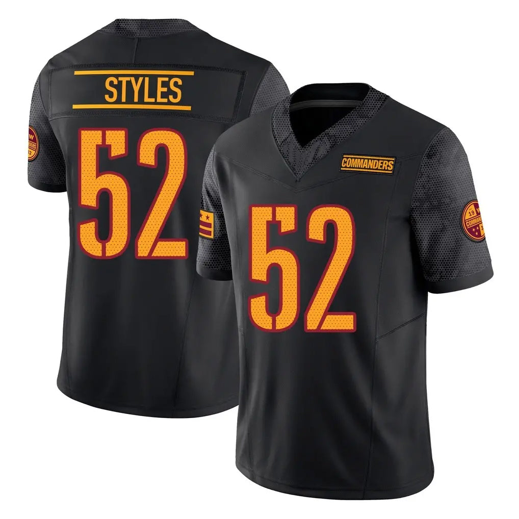 Yuxns W.Commanders #52 Sonny Styles Player Black Limited Vapor F.U.S.E. Home Game Stitched Jerseys