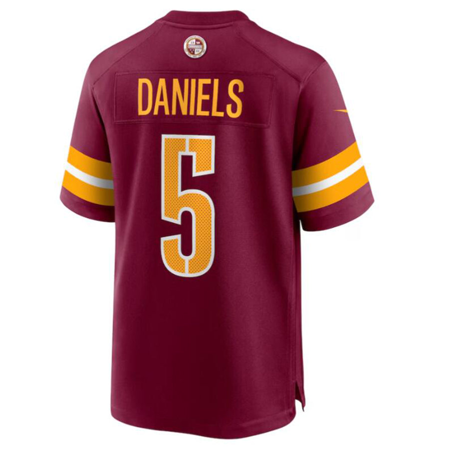 Yuxns W.Commanders #5 Jayden Daniels Burgundy 2024 Draft First Round Pick Player Game Stitched Jerseys