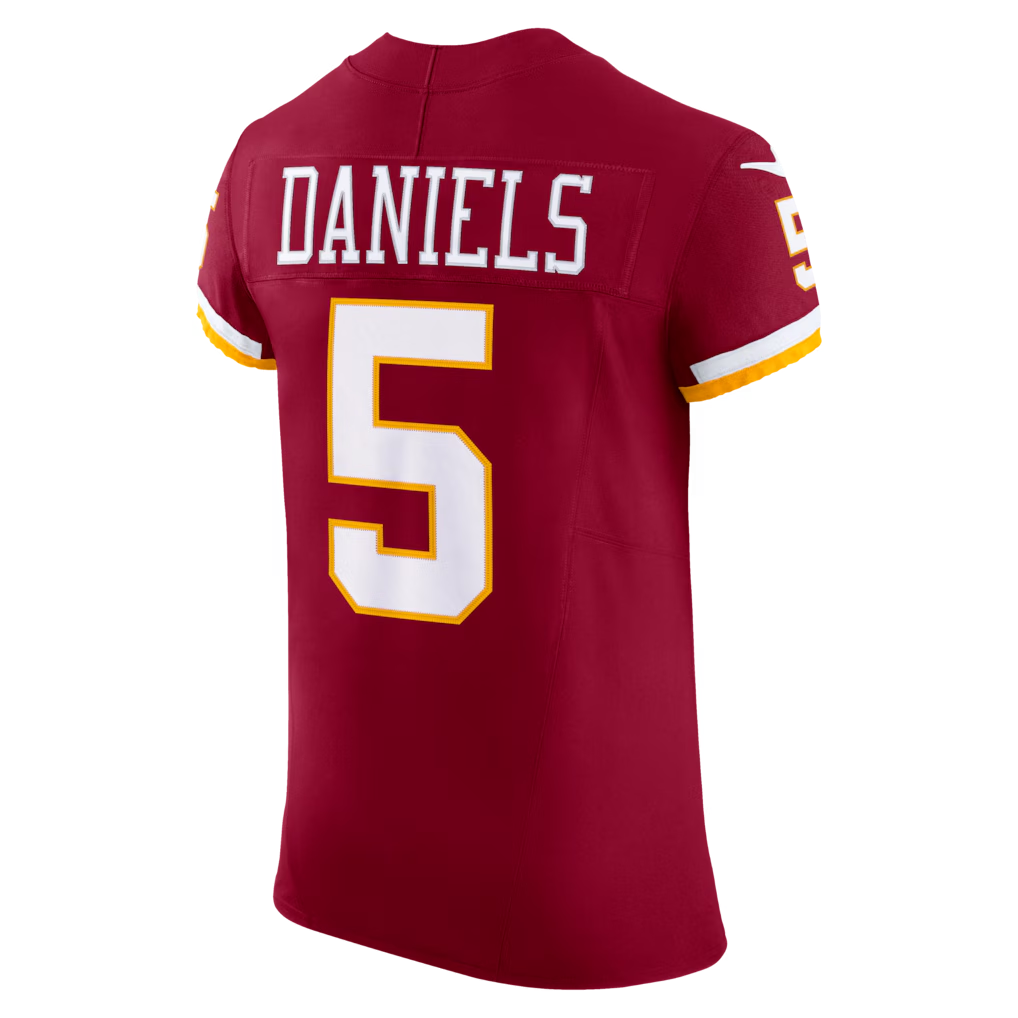 Yuxns W.Commanders #5 Jayden Daniels Burgundy Vapor F.U.S.E. Elite Stitched Jerseys