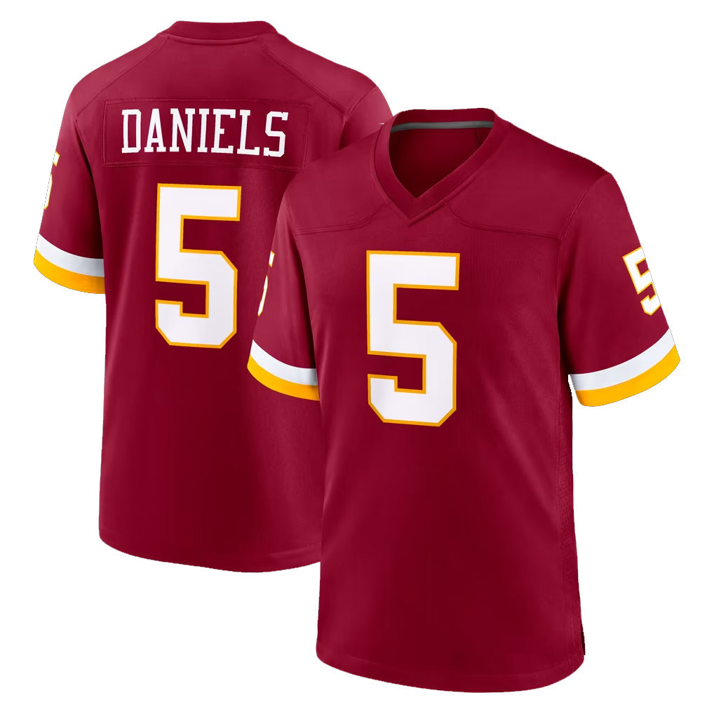 Yuxns W.Commanders #5 Jayden Daniels Player Burgundy Game Home Stitched Jerseys