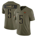 Yuxns W.Commanders #5 Jayden Daniels Player Olive 2025 Salute To Service Limited Home Game Stitched Jerseys