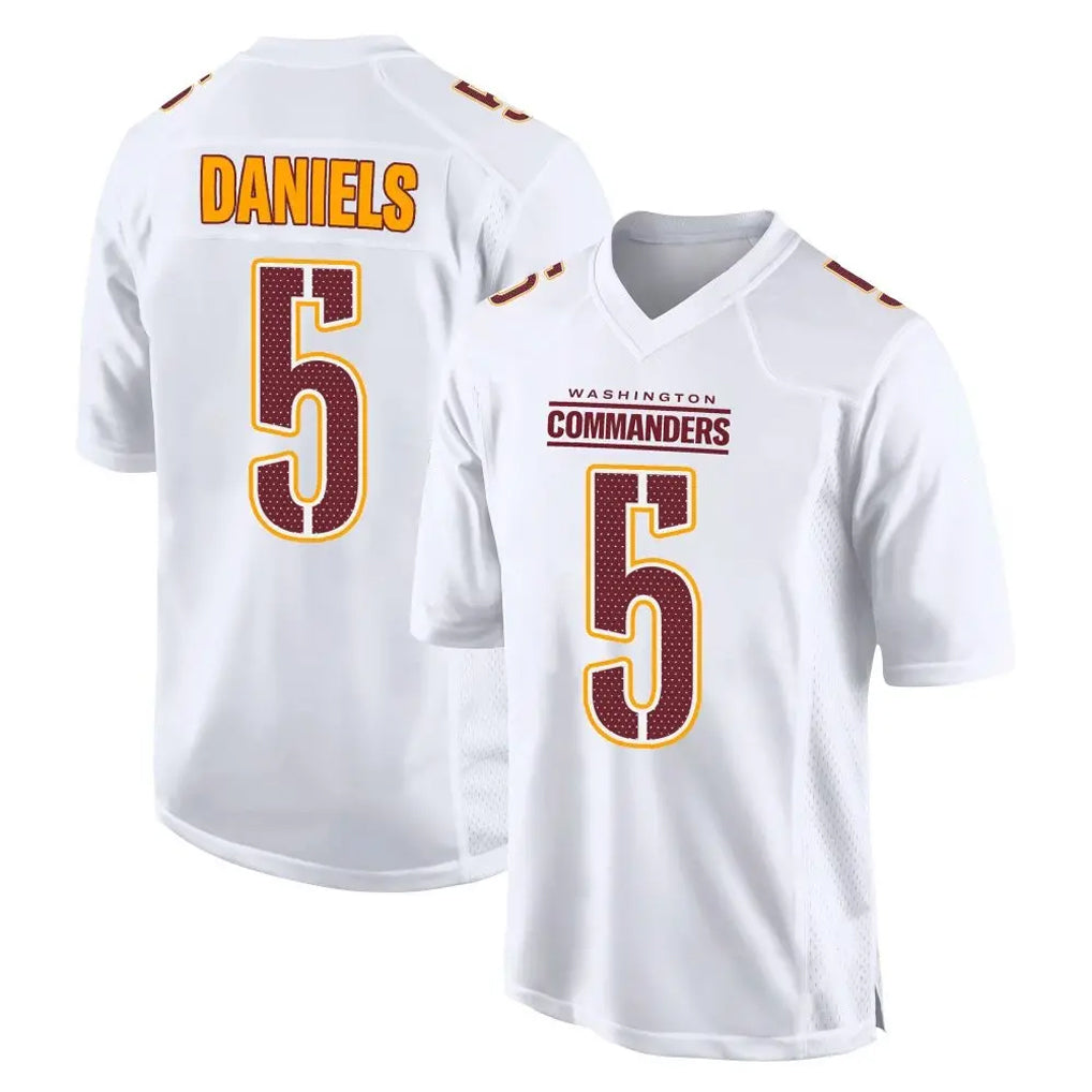 Yuxns W.Commanders #5 Jayden Daniels Player White Tundra Fashion Home Game Stitched Jerseys