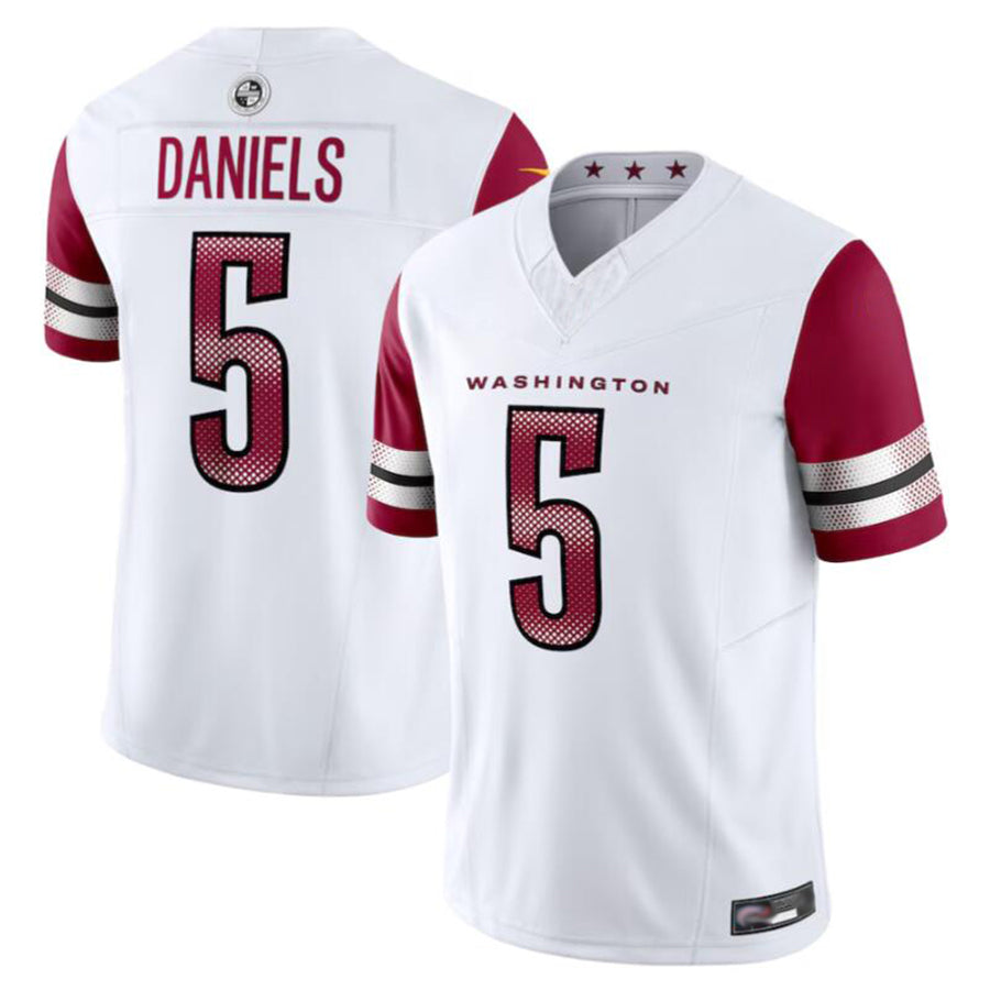 Yuxns W.Commanders #5 Jayden Daniels Player White Vapor F.U.S.E. Limited Stitched Jerseys