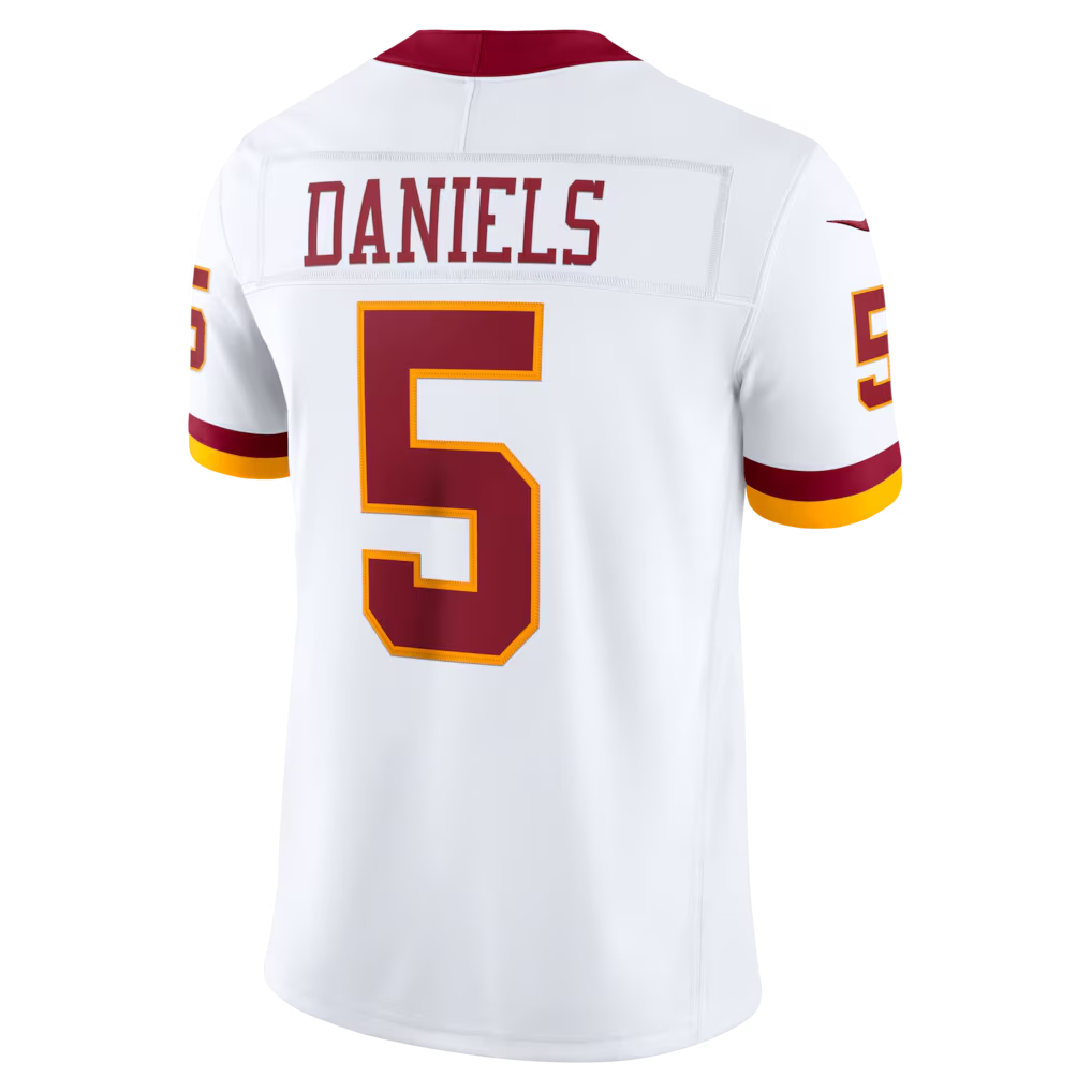 Yuxns W.Commanders #5 Jayden Daniels White Vapor F.U.S.E. Stitched Limited Jerseys
