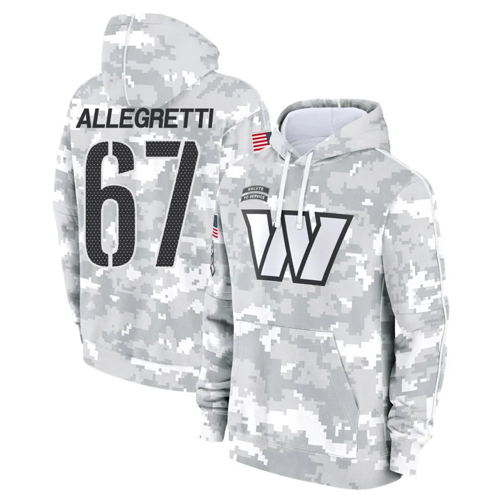 Yuxns W.Commanders #67 Nick Allegretti Player Arctic Camo Limited Salute to Service Pullover Hoodies Game Stitched Jerseys
