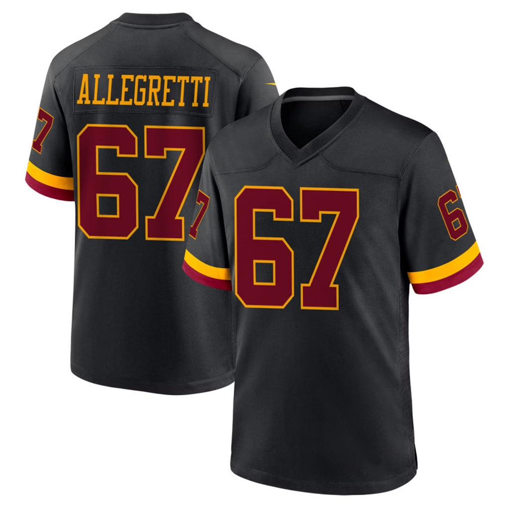 Yuxns W.Commanders #67 Nick Allegretti Player Black Limited Home Game Stitched Jerseys
