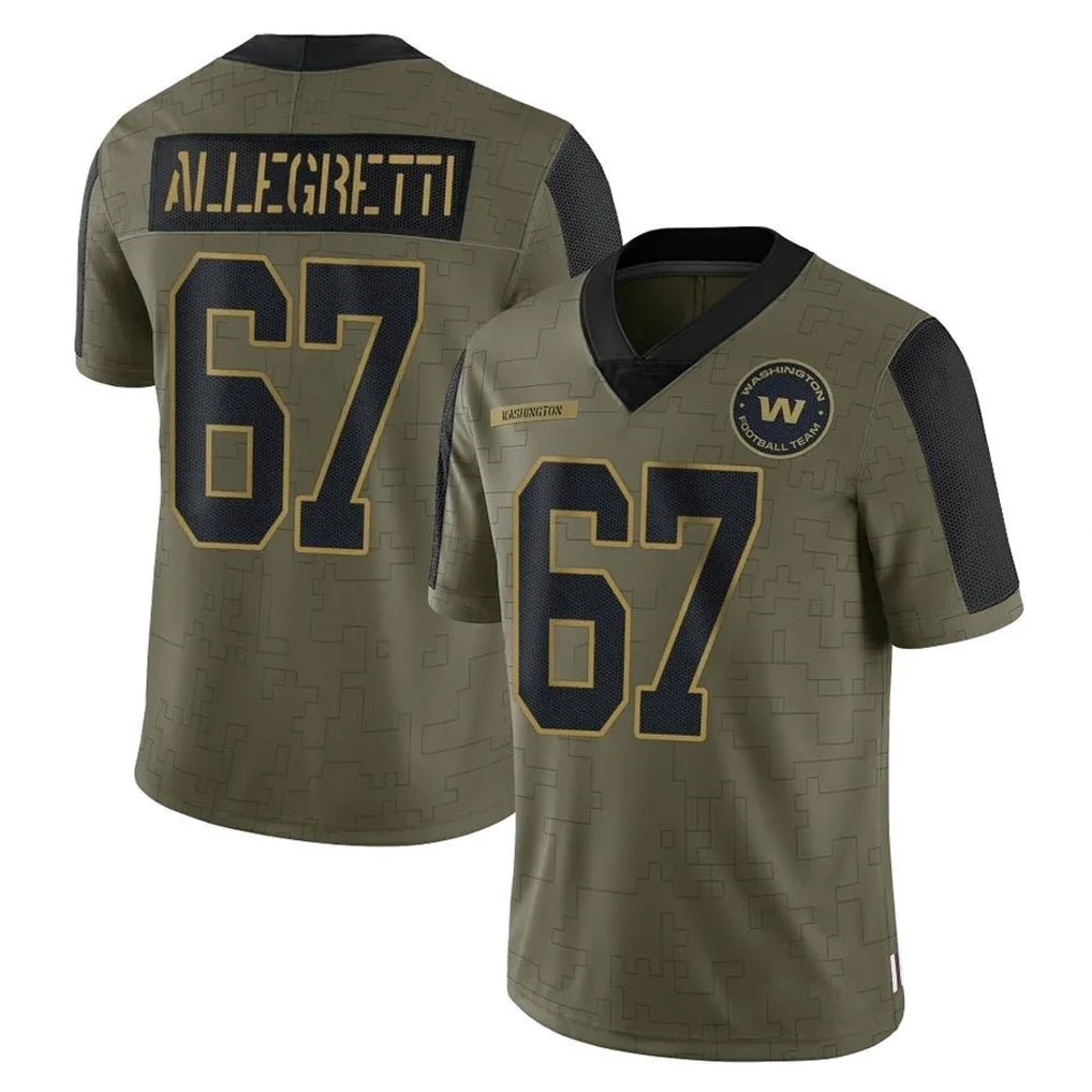 Yuxns W.Commanders #67 Nick Allegretti Player Olive Salute To Service Limited Game Stitched Jerseys