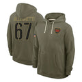 Yuxns W.Commanders #67 Nick Allegretti Player Olive Salute to Service Pullover Hoodies Limited Home Stitched Jerseys