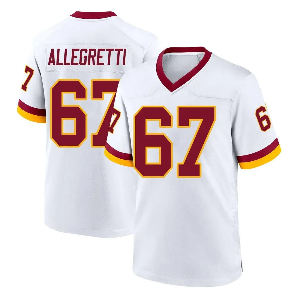 Yuxns W.Commanders #67 Nick Allegretti Player White Home Game Stitched Jerseys