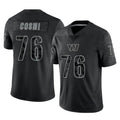 Yuxns W.Commanders #76 Sam Cosmi Player Black Limited Reflective Home Game Stitched Jerseys
