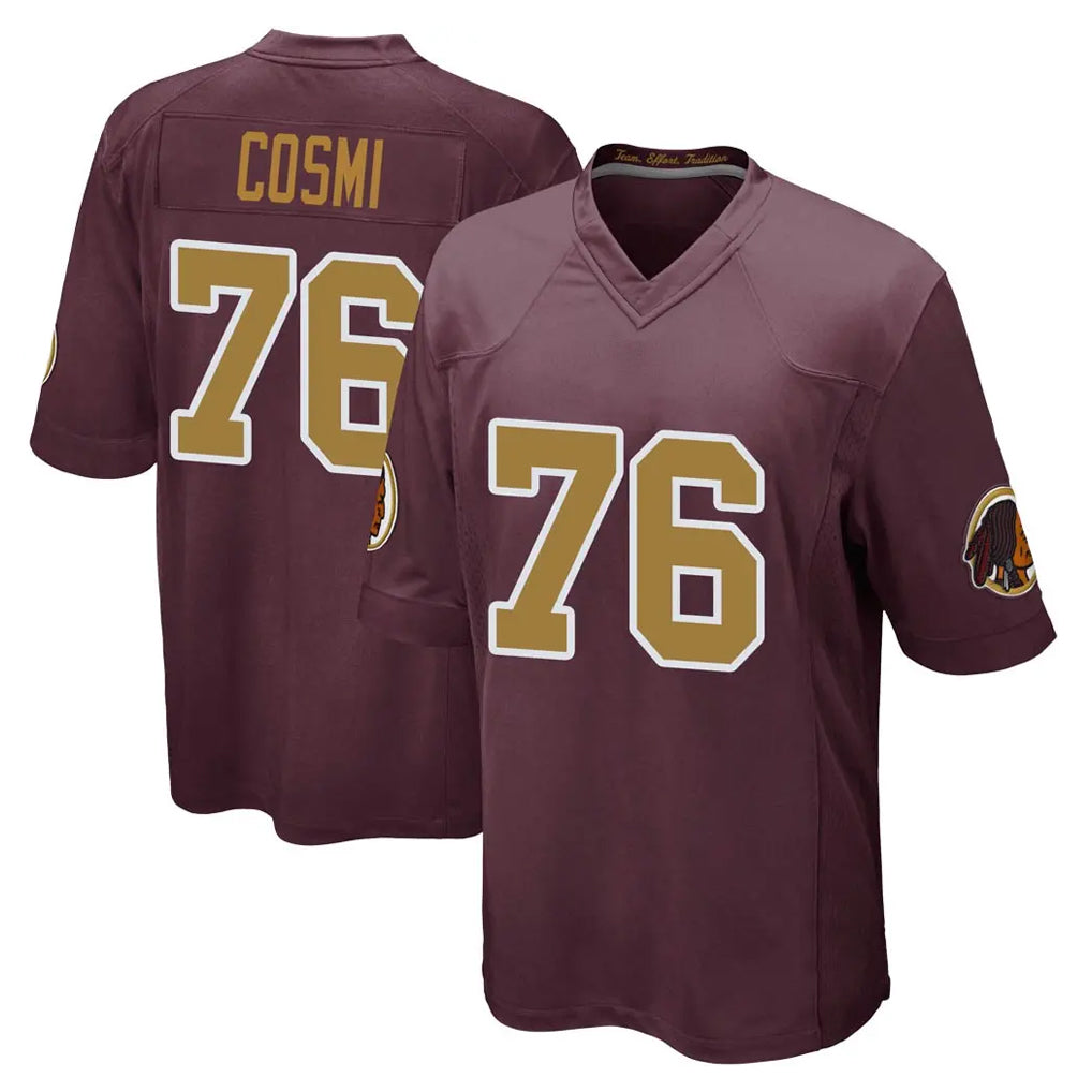 Yuxns W.Commanders #76 Sam Cosmi Player Burgundy Alternate Home Game Stitched Jerseys