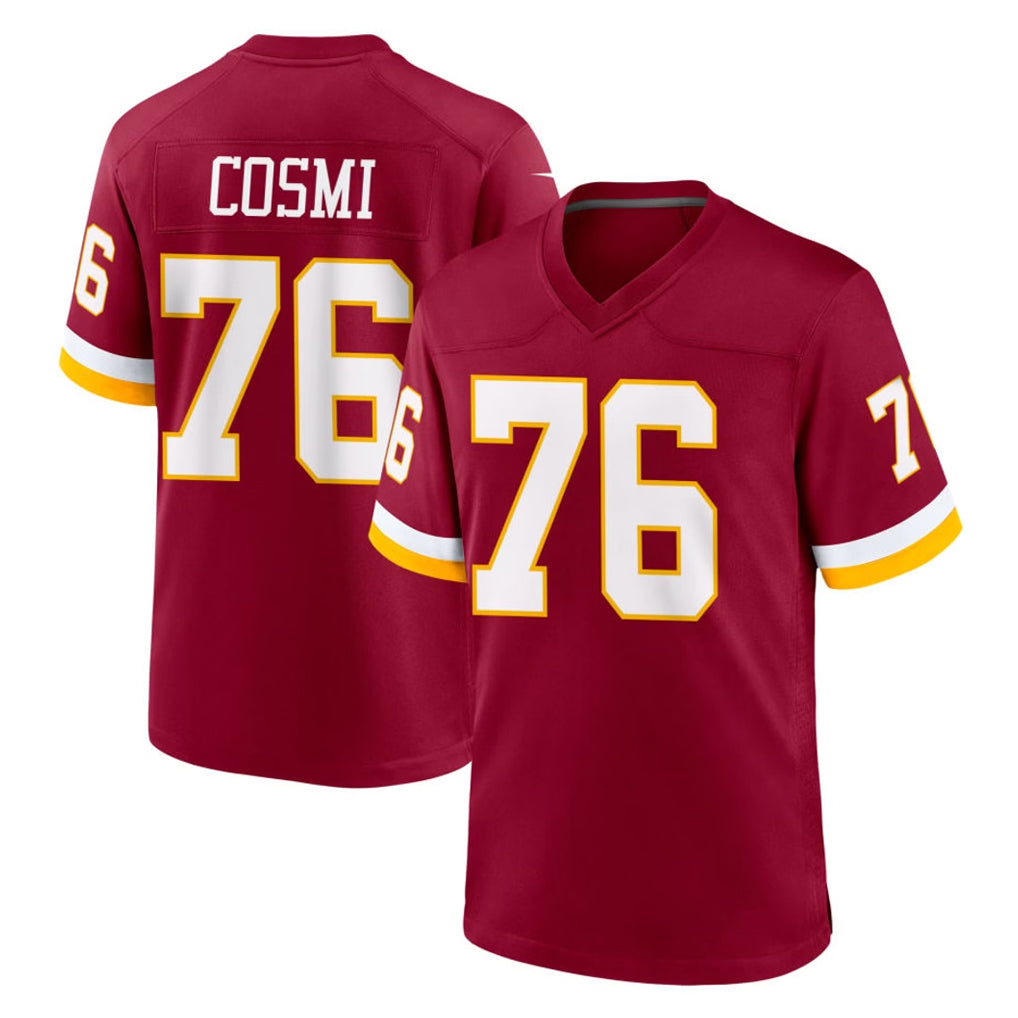 Yuxns W.Commanders #76 Sam Cosmi Player Burgundy Game Home Stitched Jerseys