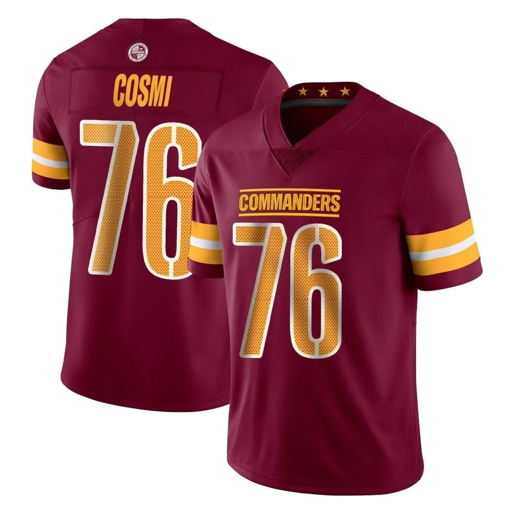 Yuxns W.Commanders #76 Sam Cosmi Player Burgundy Limited Vapor Home Game Stitched Jerseys