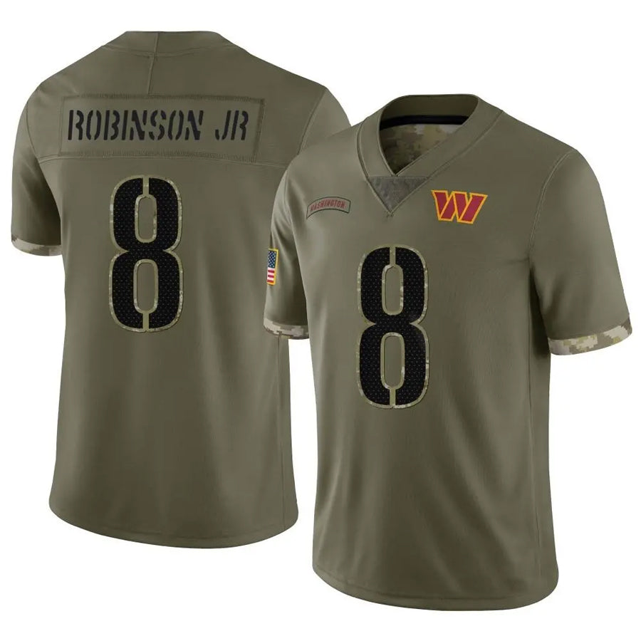 Yuxns W.Commanders #8 Brian Robinson Jr. Player Olive Salute To Service Limited Stitched Jerseys