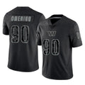 Yuxns W.Commanders #90 Charles Omenihu Player Black Limited Reflective Home Game Stitched Jerseys