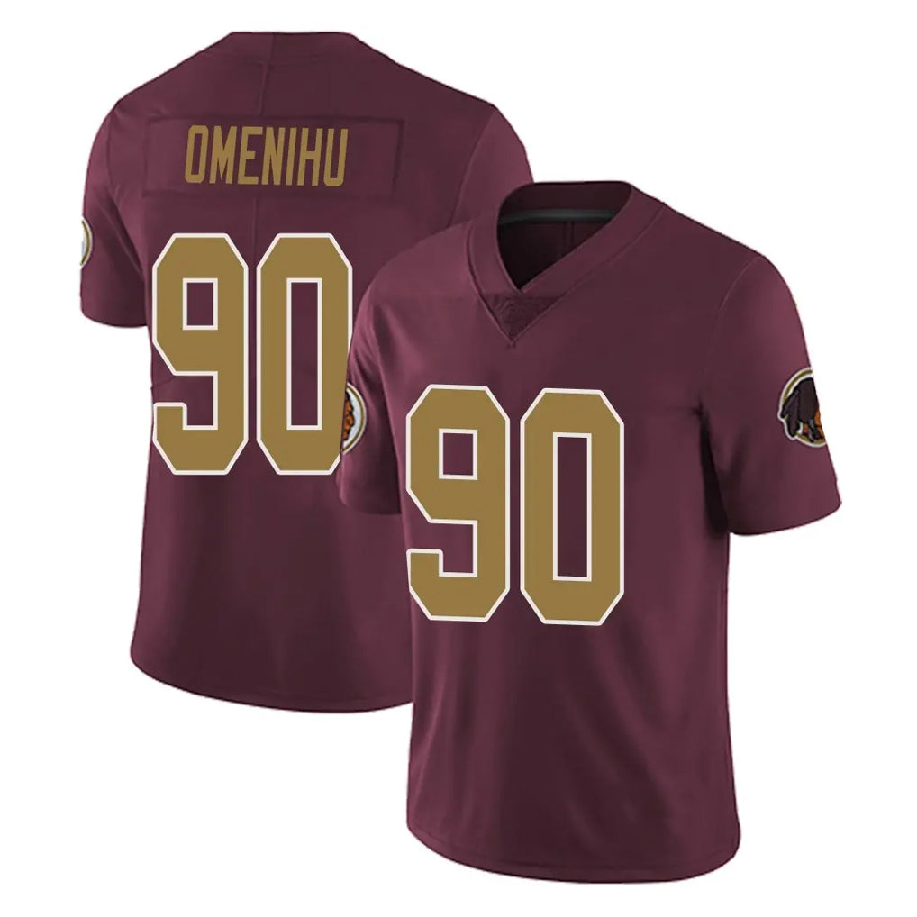 Yuxns W.Commanders #90 Charles Omenihu Player Burgundy Alternate Vapor Untouchable Home Game Stitched Jerseys