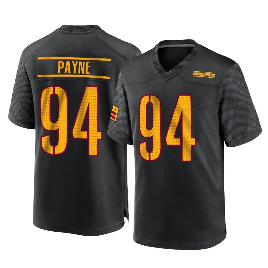 Yuxns W.Commanders #94 Daron Payne Player Black Home Game Stitched Jerseys