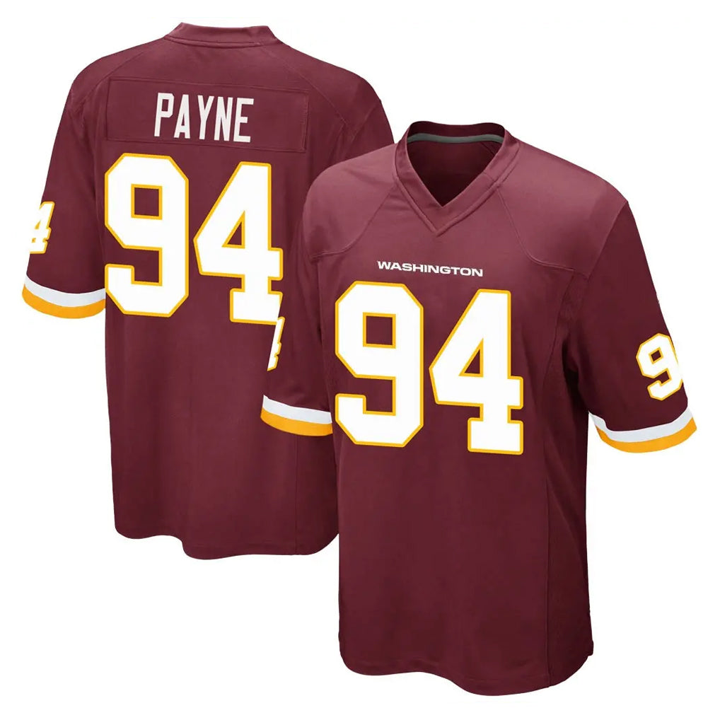 Yuxns W.Commanders #94 Daron Payne Player Burgundy Team Color Home Game Stitched Jerseys