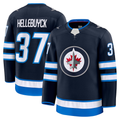 Yuxns W.Jets #37 Connor Hellebuyck Navy Home Premium Jerseys