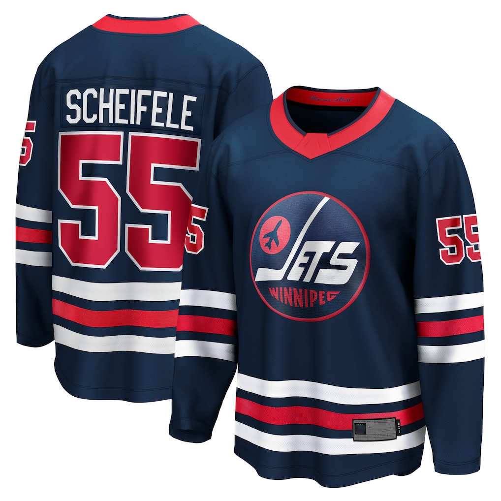 Yuxns W.Jets #55 Mark Scheifele Navy Breakaway Jerseys