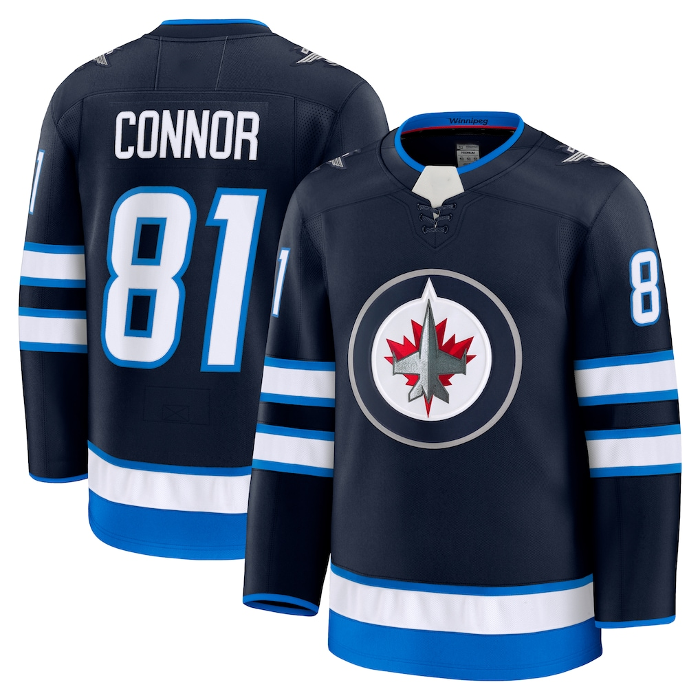 Yuxns W.Jets #81 Kyle Connor Navy Home Premium Jerseys